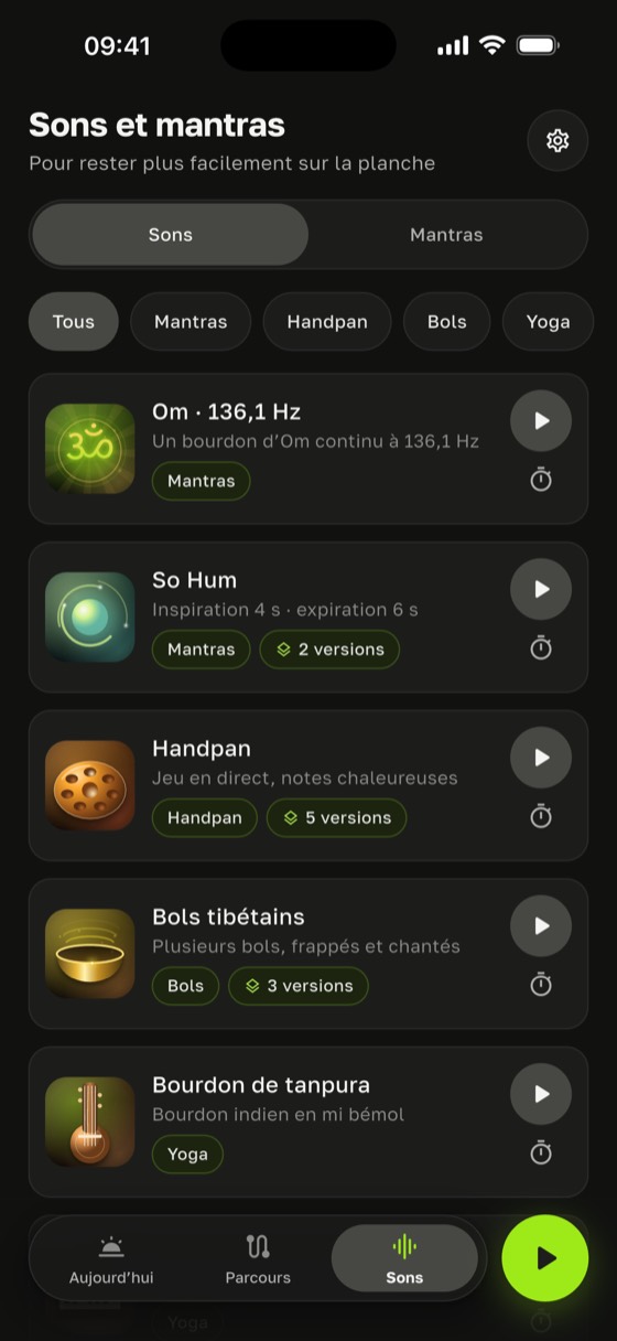 Bibliothèque de sons et de mantras