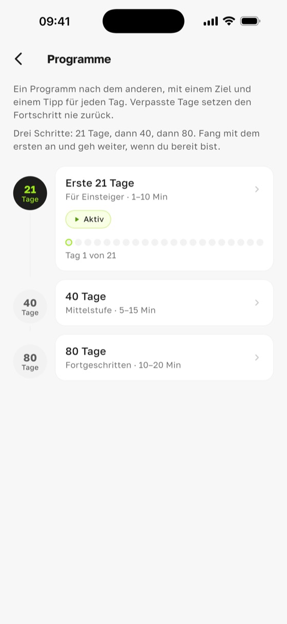 Stufen der täglichen Praxis auf dem Nagelbrett in Sadharo: „Erste 21 Tage“ für Einsteiger, „40 Tage“ als Mittelstufe, „80 Tage“ für Fortgeschrittene