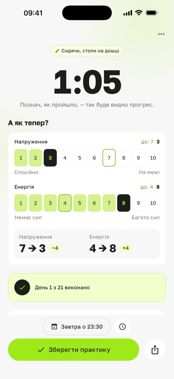 Підсумок практики на дошці садху в Sadharo: оцінка до і після, щоб порівняти ефект дошки й аплікатора на собі