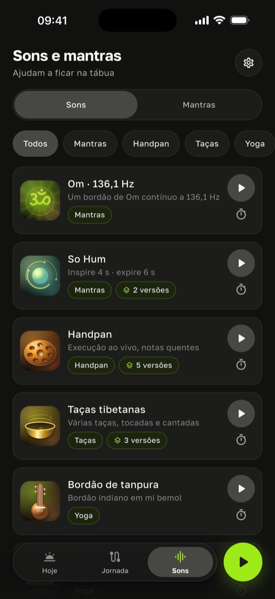 Biblioteca de sons e mantras