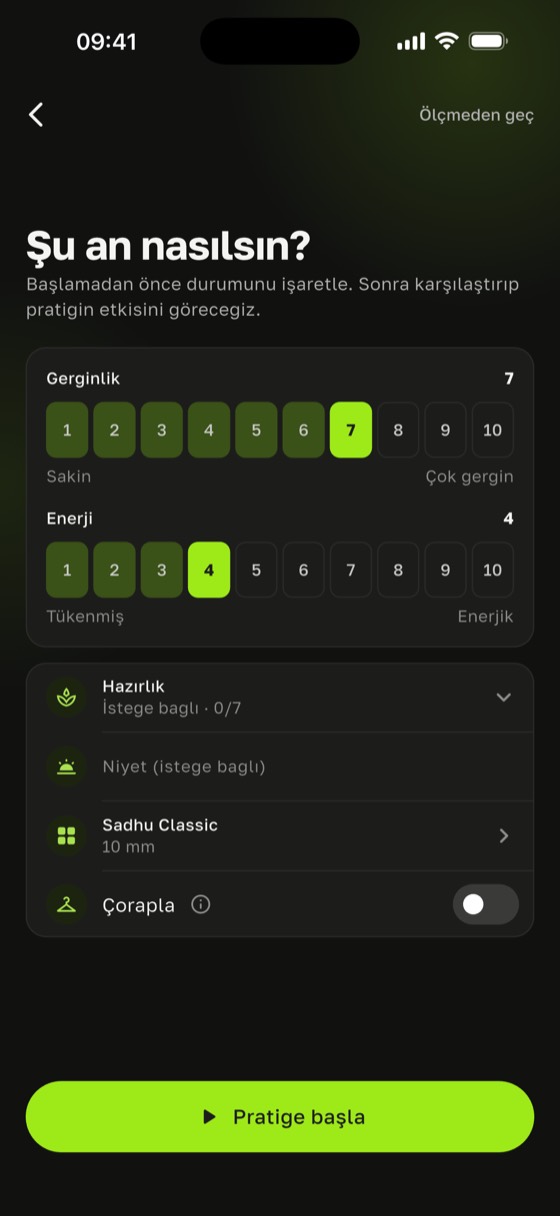 Gerginlik ve enerji ölçekleriyle “Şimdi nasılsın?” ekranı